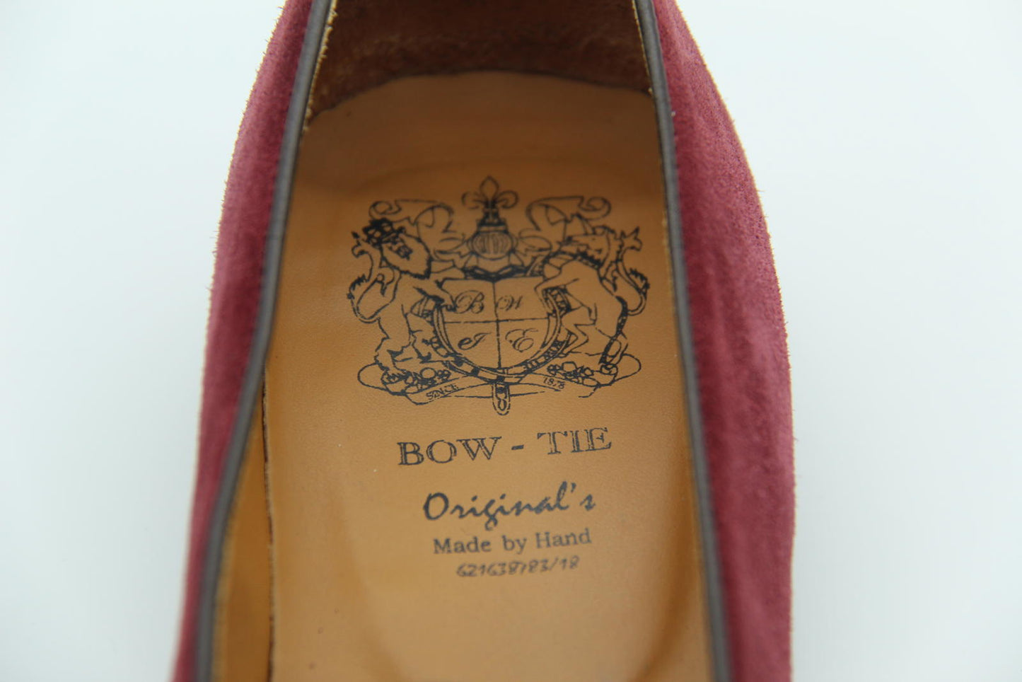 Bow-Tie Men's Loafers in Red Suede Size UK 7.5