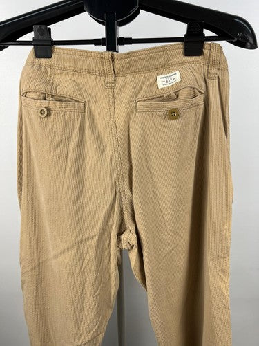 GAP Men's Seersucker Drawstring Pants Khaki Stripe Size S