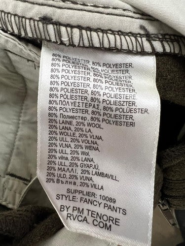RVCA Alex Frost Fancy Pants Wool Blend Dress Pants Brown 30
