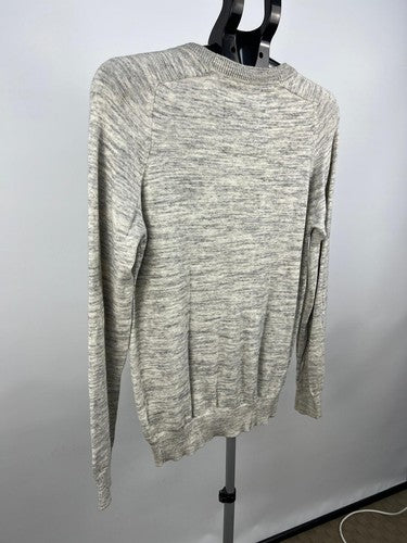H&M L.O.G.G. Men's 100% Cotton Cardigan Sweater Gray Heather Size S