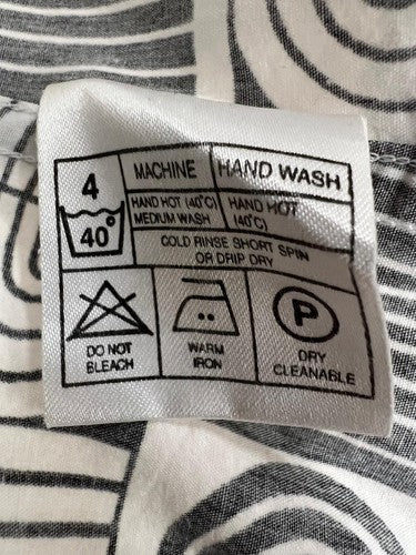 Ben Sherman Premium Geometric Short Sleeve Button Shirt Black White M