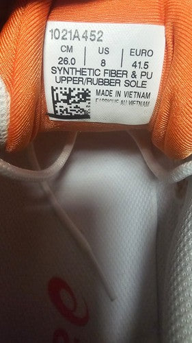 ASICS GEL Running Shoes 1021A452 White/Orange Men’s US 8 EU 41.5