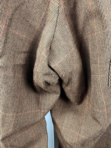 Ringspun brown cotton straight-leg trousers size Small