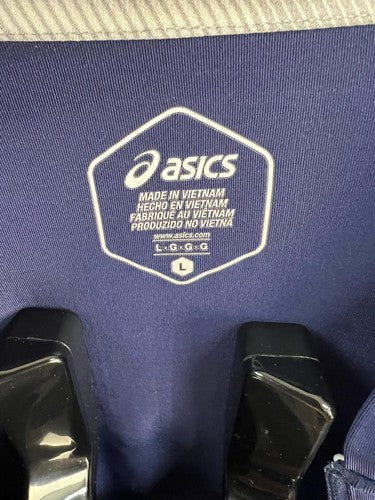 ASICS Running Hoodie 1/4 Zip Long Sleeve Navy Size L
