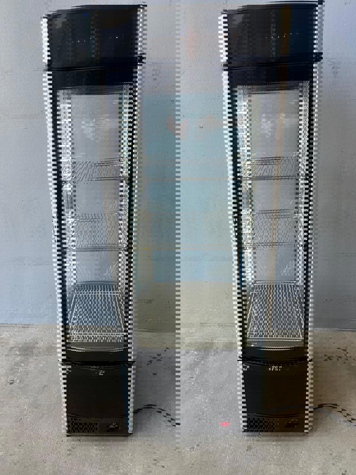 Skope SC430 Black Glass Door Upright Fridge