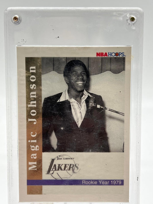 1992 Skybox NBA Basketball Card Magic Johnson Rookie/Retirement Year 1991 SIGNED