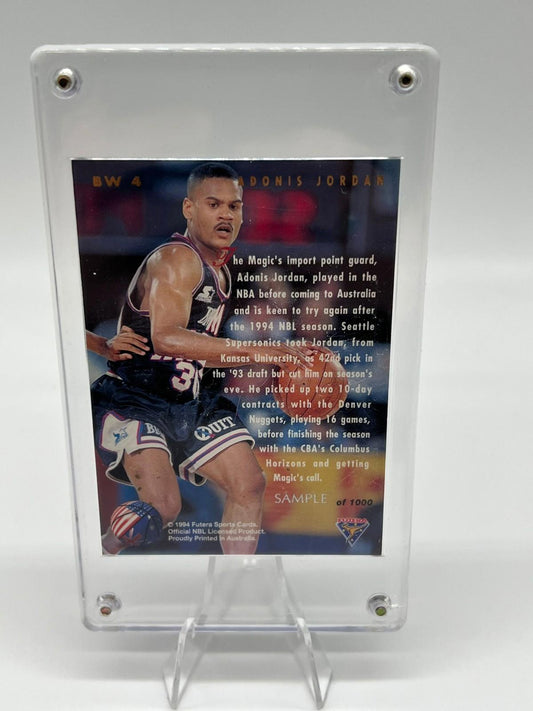 1994 Futera NBL Best of Both Worlds Adonis Jordan Card Sample SIGNED