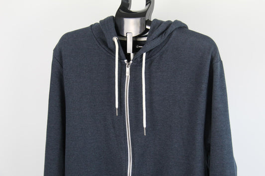 Connor Asher Full Zip Men's Hoodie – Size 3XL – Denim Blue