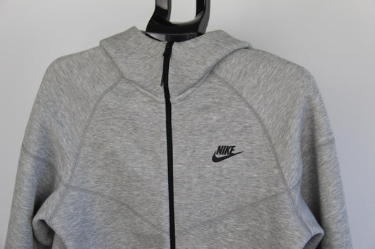 Nike Tech Men's Fleece Full-Zip Hoodie – Light Grey – Size S