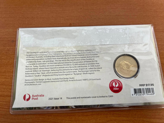 2021 Australia Post Quokka Coin with Collectible PNC