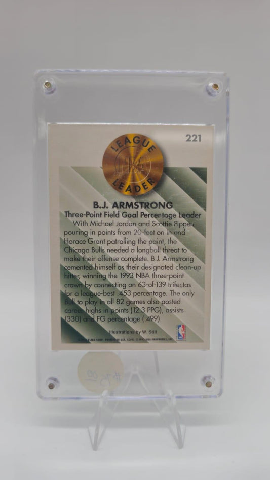 1993–94 Fleer B.J. Armstrong League Leader #221 Autographed Card Chicago Bulls
