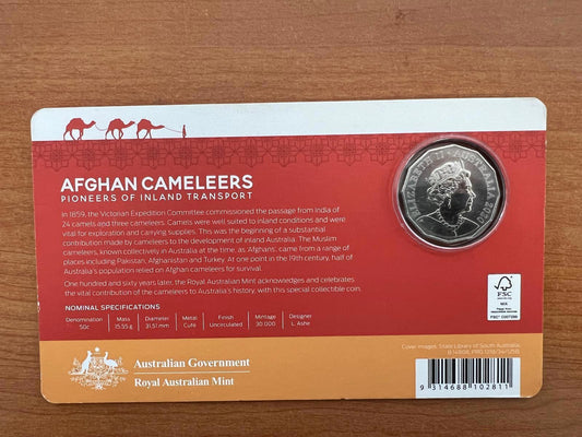 2020 Australian 50c Coin - Afghan Cameleers Uncirculated PNC