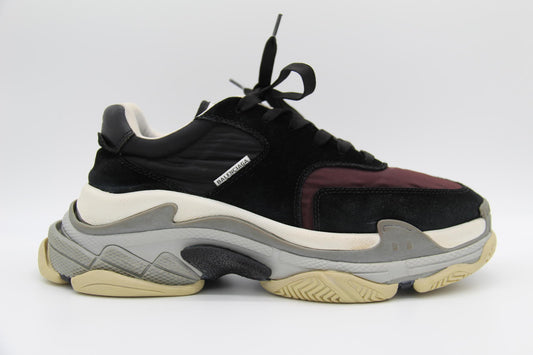 Balenciaga Triple S Sneakers Black and Burgundy Size EU 42