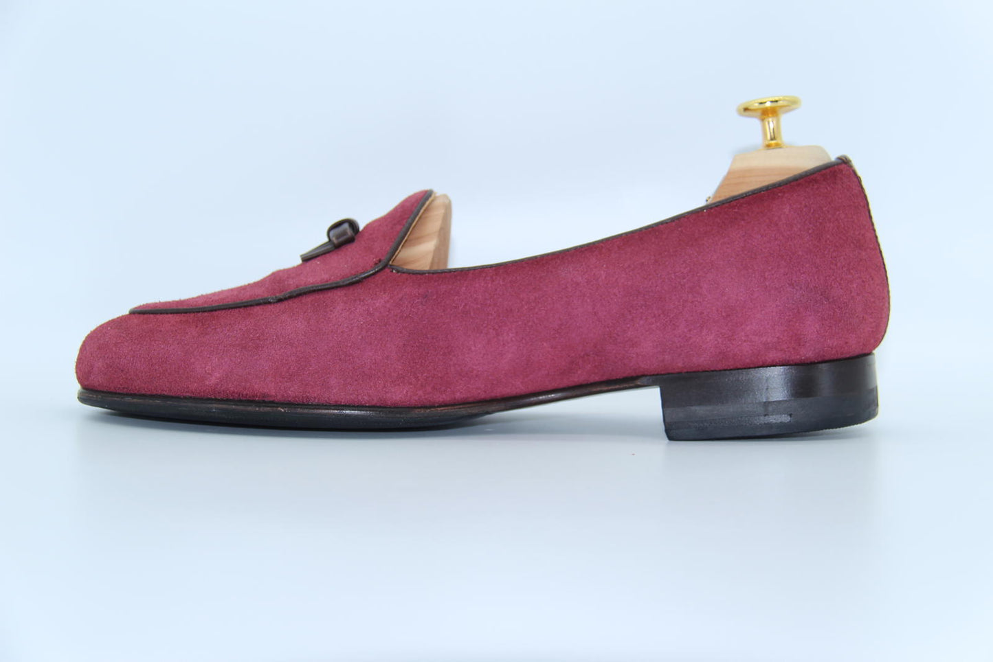 Bow-Tie Men's Loafers in Red Suede Size UK 7.5