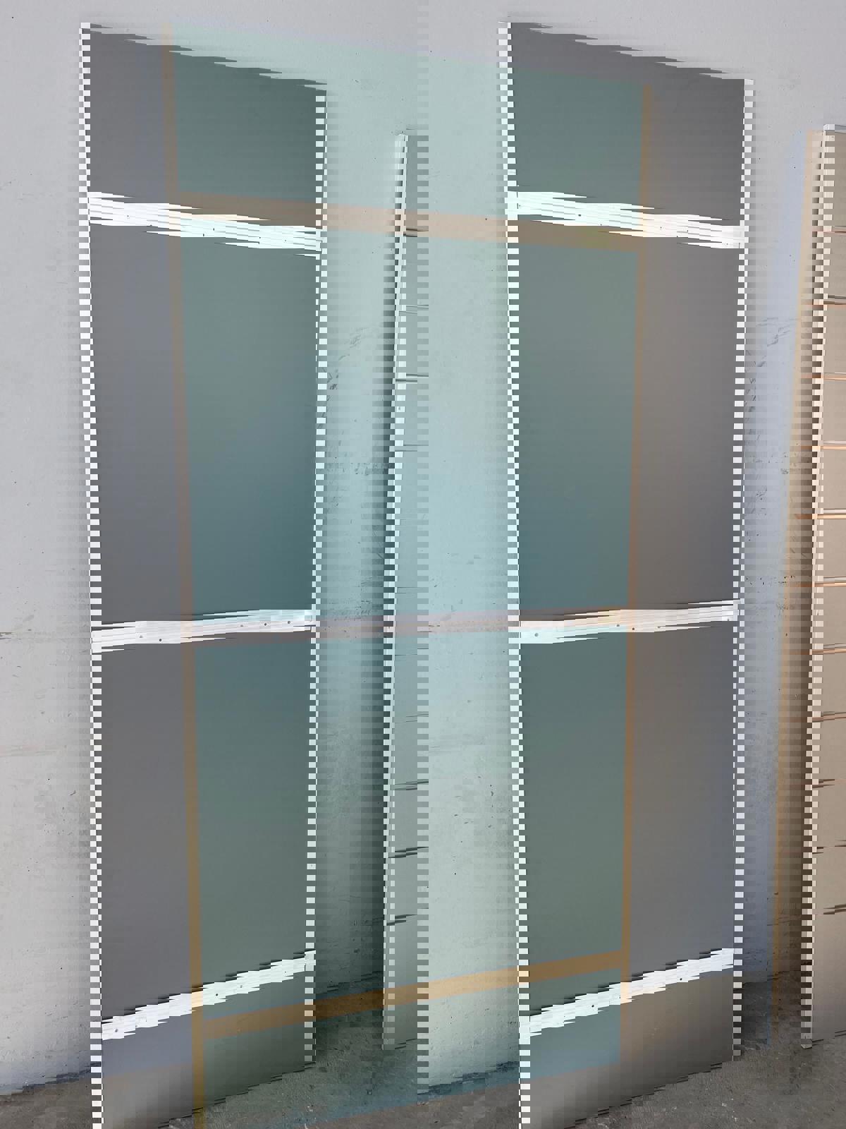Brand New Slatwall Display Panels + 300 Black Hooks – Blue & Grey – 2300mm Height