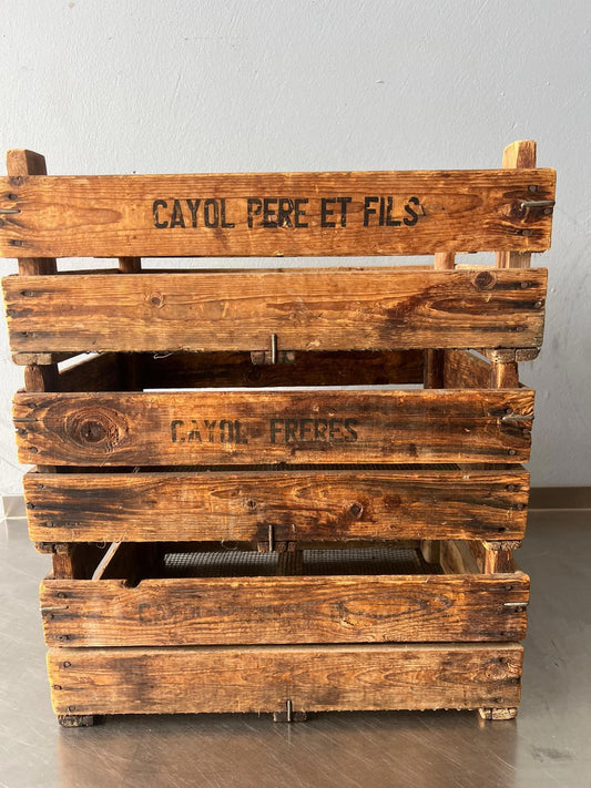 Vintage French Wooden Produce Crates – Cayol Frères / Père et Fils (Stackable)