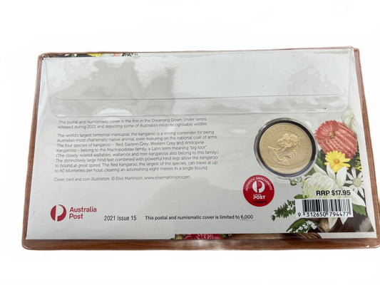 2021 Australia Post Dreaming Down Under Kangaroo Numismatic Cover 2021 PNC