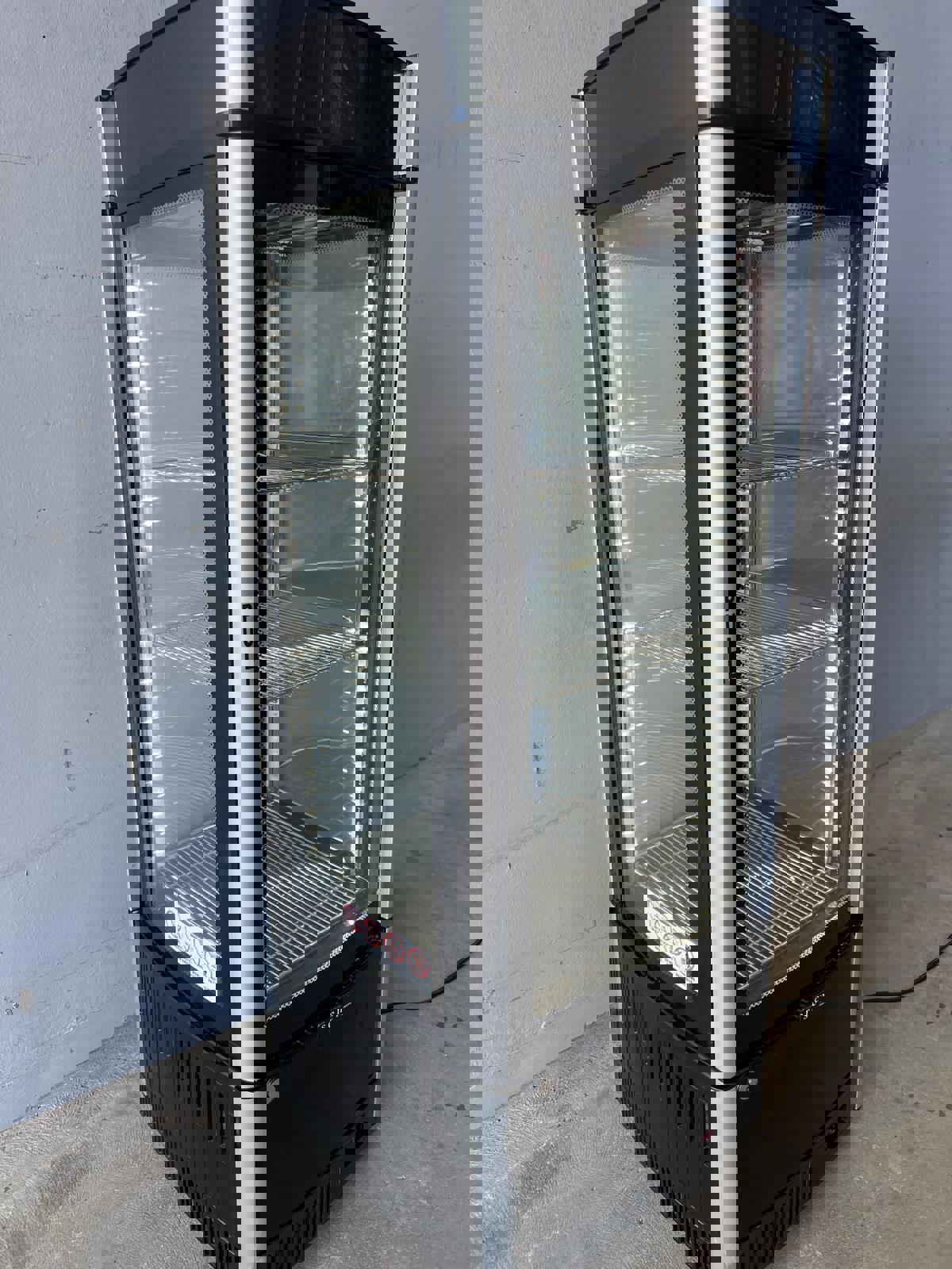 Skope SC430 Black Glass Door Upright Fridge