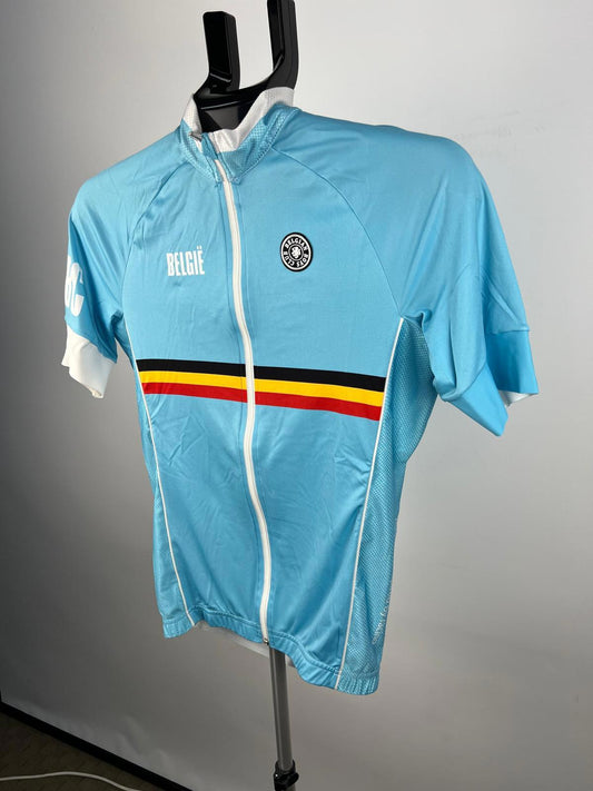 Belgian Boys Club 'Full Gas' Cycling Jersey - S - Light Blue - Made in Italy