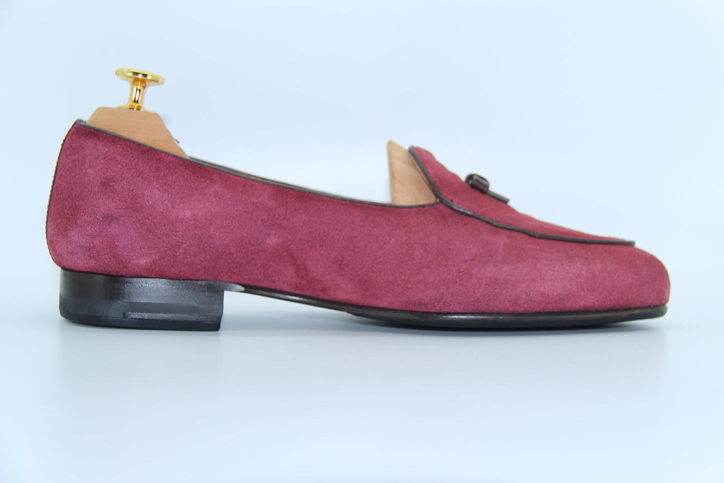 Bow-Tie Men's Loafers in Red Suede Size UK 7.5