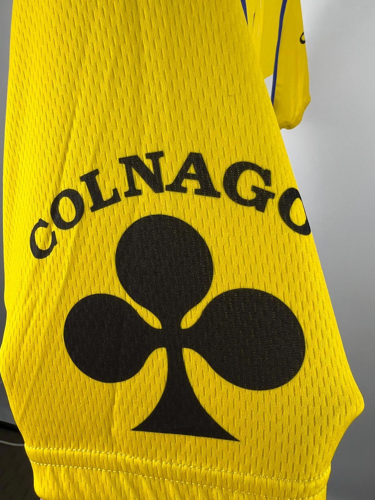 Santini Del Tongo Colnago Cycling Jersey - Yellow/Blue - Size S