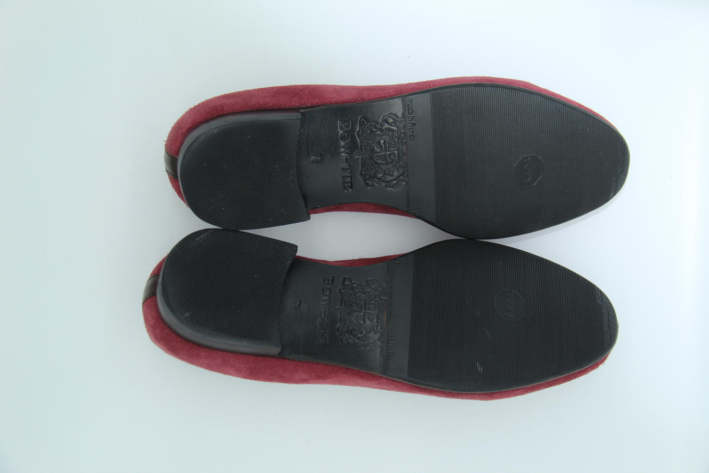Bow-Tie Men's Loafers in Red Suede Size UK 7.5