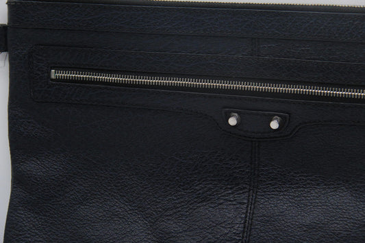 Balenciaga Paris Black Leather Clutch Bag