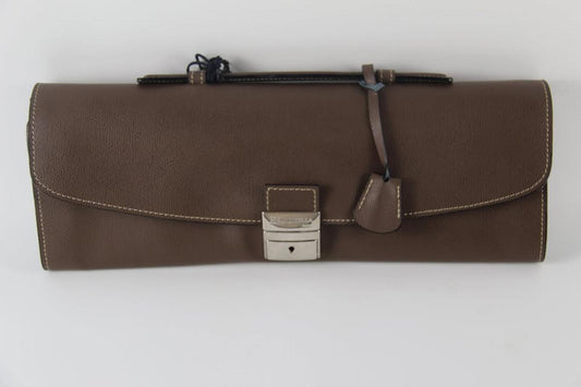 E. Marinella Brown Hammered Leather Briefcase, New With Tags