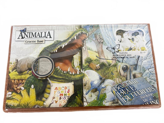 2021 Coloured 20 cent Animalia 35th Anniversary Stamp and Coin Cover PNC