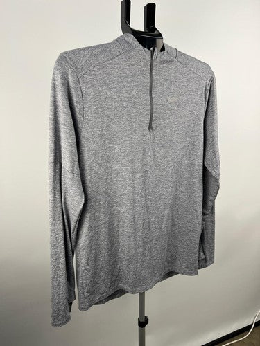 Nike Dri-FIT Running 1/4 Zip Long Sleeve Top Gray S