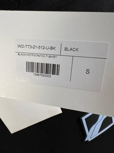 WE11DONE Black Hotfix Patch Graphic T-Shirt S NWT