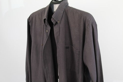 Attitudes Men's Button-Down Shirt Gray Long Sleeve Size L