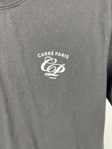 Carré Paris Men's Graphic T-Shirt Black Cotton Side Zip XL