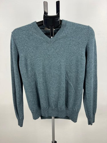 Jac+Jack 100% Merino Wool V-Neck Sweater Men's Size S Teal