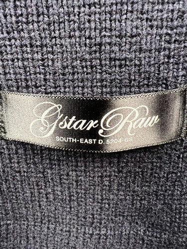 G-Star RAW 3301 Navy Knit Military Field Jacket Size S