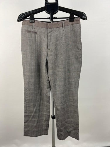 Parc Diamond Men's Wool Blend Plaid Dress Pants Gray Size 30