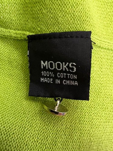 Mooks 100% Cotton Knit Polo Shirt Green Short Sleeve Size S