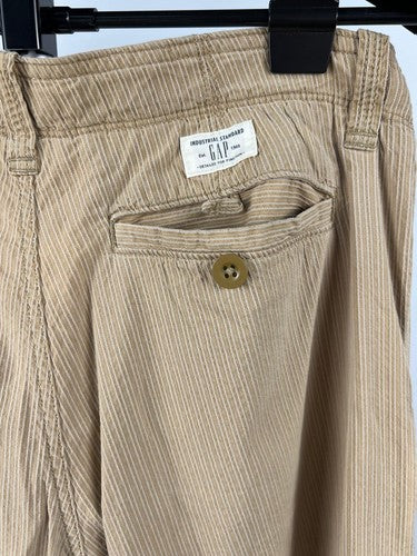 GAP Men's Seersucker Drawstring Pants Khaki Stripe Size S