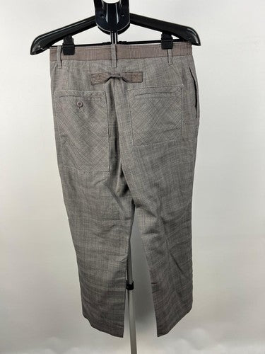 Parc Diamond Men's Wool Blend Plaid Dress Pants Gray Size 30