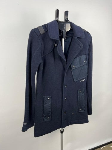 G-Star RAW 3301 Navy Knit Military Field Jacket Size S