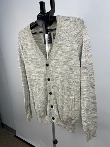 H&M L.O.G.G. Men's 100% Cotton Cardigan Sweater Gray Heather Size S