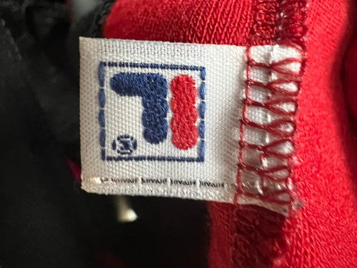 FILA Black Red Full Zip Knit Track Jacket Made in Italy Size S