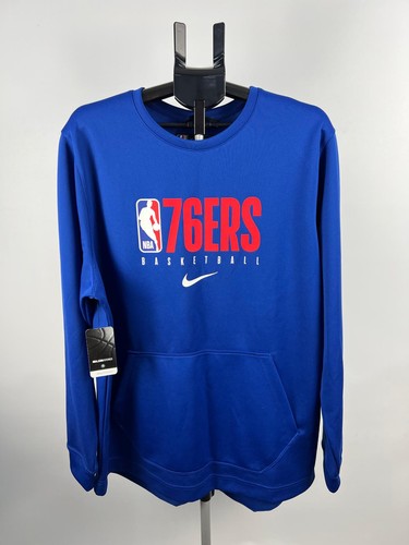 Nike NBA Philadelphia 76ers Dri-FIT Crewneck Sweatshirt Blue XL NWT