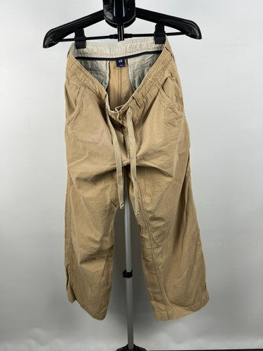 GAP Men's Seersucker Drawstring Pants Khaki Stripe Size S
