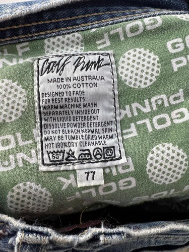 Golf Punk Light Wash Cropped Jeans Size 77 Made in Australia