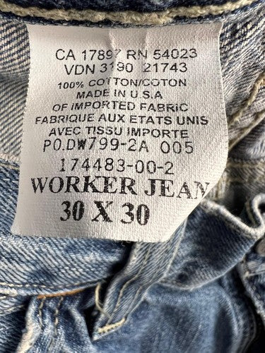 GAP Worker Jean 30x30 Blue Denim Men's Straight Leg Made in USA
