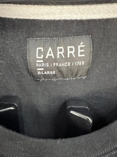 Carré Paris Men's Graphic T-Shirt Black Cotton Side Zip XL