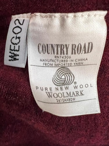 Country Road 100% Wool Turtleneck Sweater Burgundy Size S
