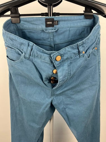 ASOS Men’s Skinny Jeans Blue W30 L30 Button Fly
