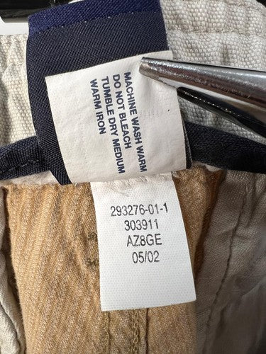 GAP Men's Seersucker Drawstring Pants Khaki Stripe Size S